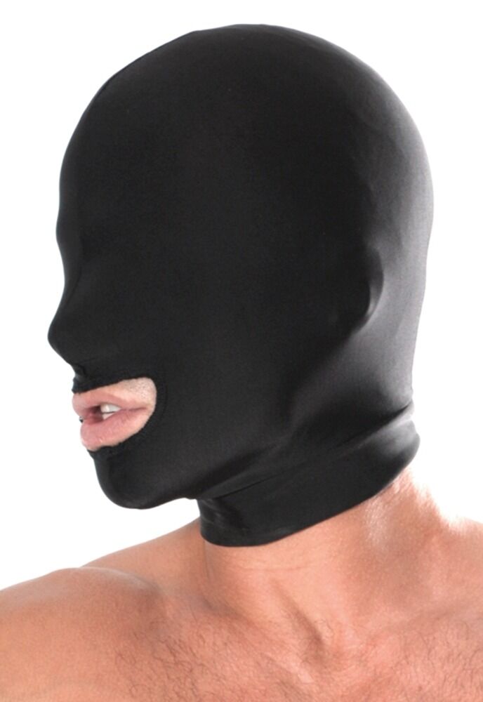Μάσκα κεφαλιού με άνοιγμα για το στόμα - spandex open mouth hood fetish fantasy series